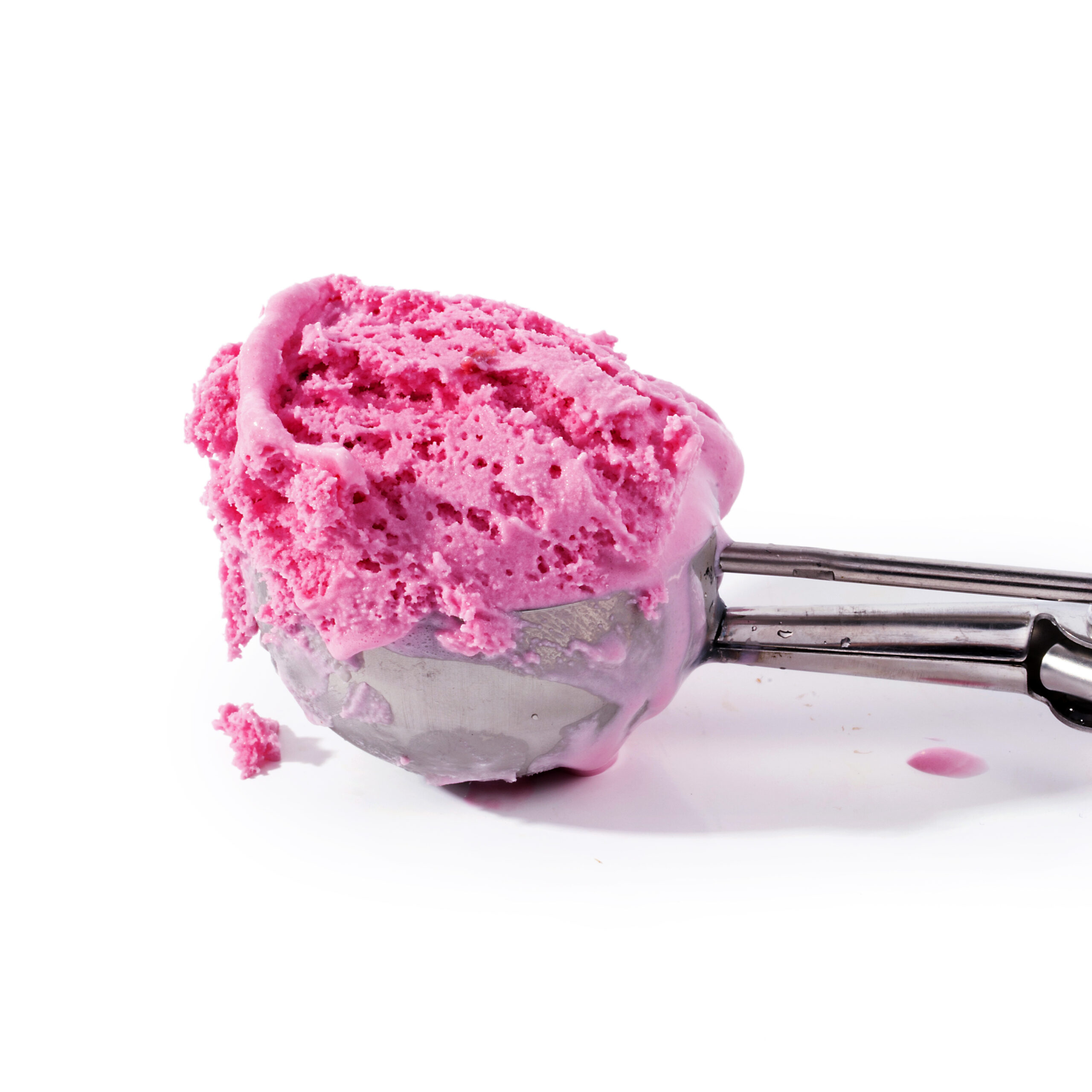 Strawberry icecream on a white background